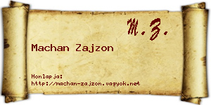 Machan Zajzon névjegykártya